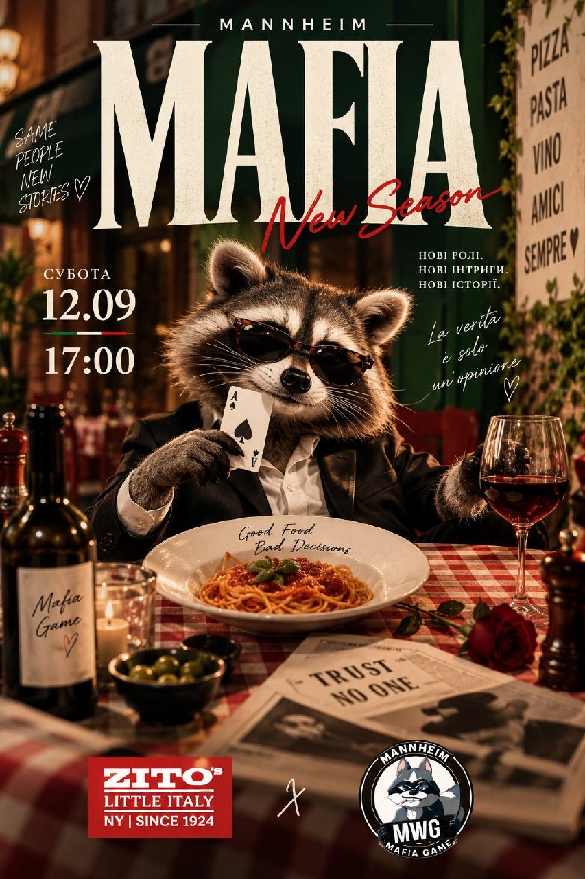 🍝 Good food. Bad decisions. Mafia. 😈