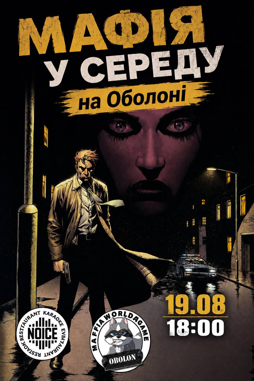Мафія у середу 19.08 на Оболоні!