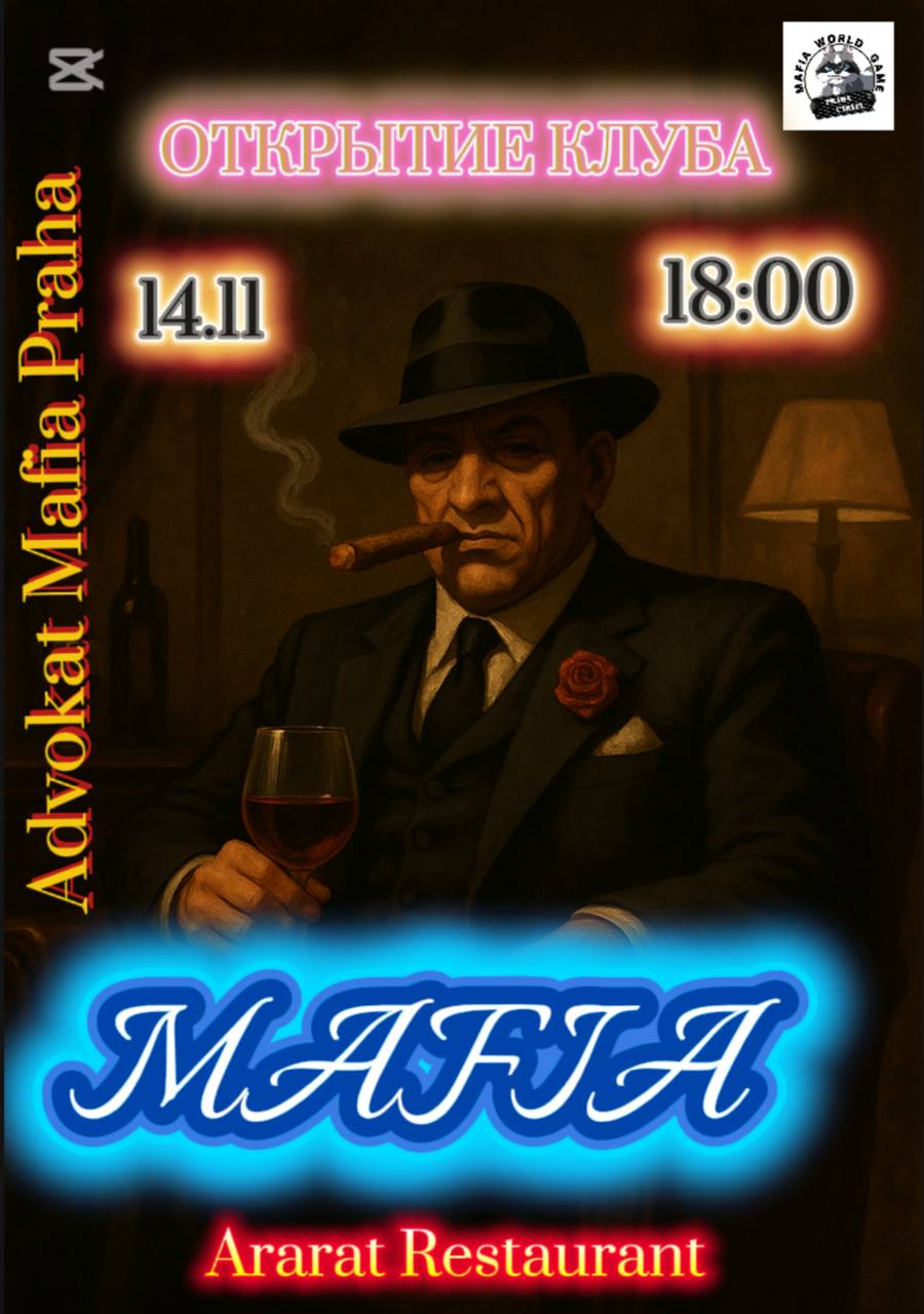 🕵️‍♂️ Открытие клуба «Адвокат Мафия Прага»